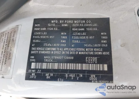 2013 Ford Transit Connect Xlt from USA, damaged, VIN NM0LS7BN8DT139898